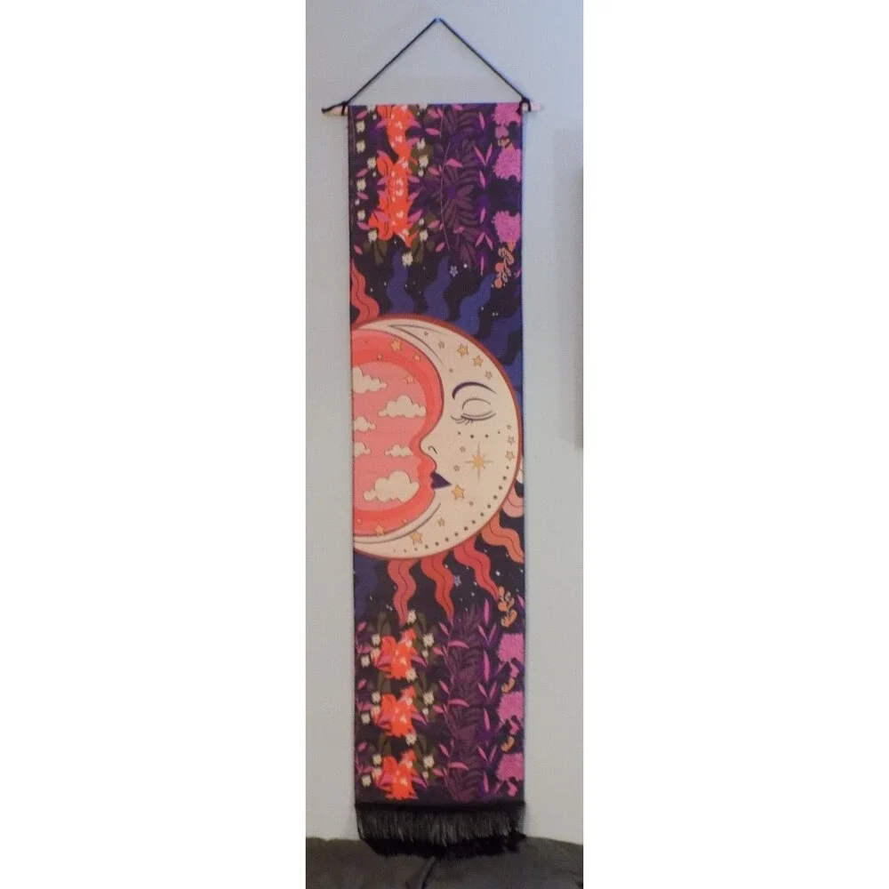 2 Art Print Wall Hanging Scroll Sun & Moon Mandala Tapestry Boho Lot